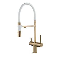 Смеситель для кухни Rose R958G, золотой сатин